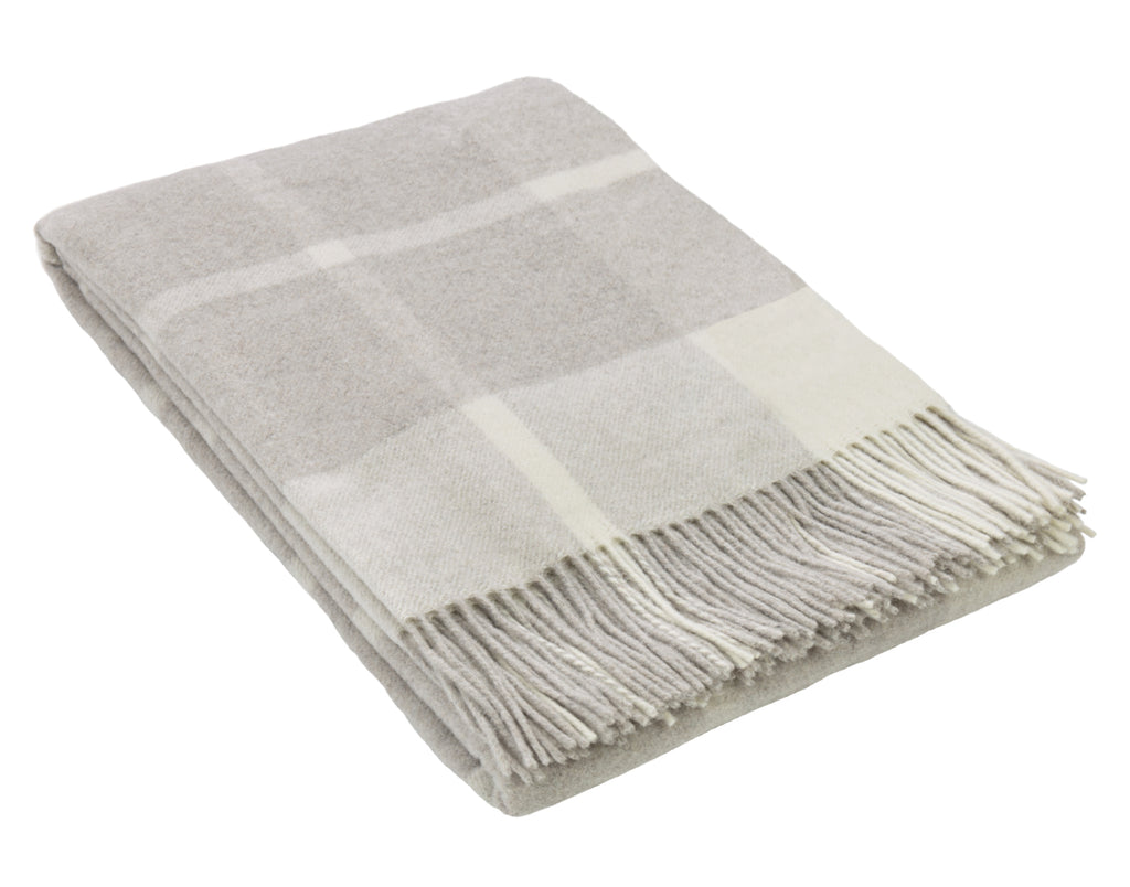 Georgio Stefani - pledd - cashmere - merino - bianca - beige