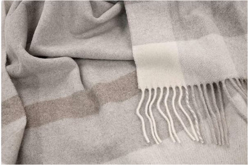 Georgio Stefani - pledd - cashmere - merino - bianca - beige