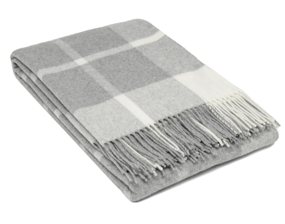 Georgio Stefani - pledd - cashmere - merino - bianca - light grey