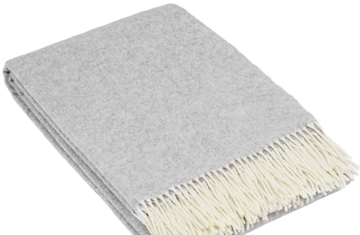 Georgio Stefani - Vittoria - cashmere - merino - pledd - light grey