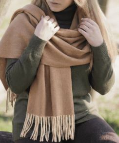 Georgio Stefani - skjerf - cashmere - merino - valentina - beige