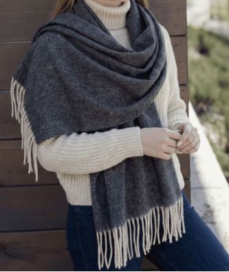 Georgio Stefani - skjerf - cashmere - merino - valentina - dark grey